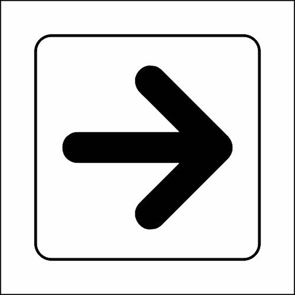 Sign 150x150 pla dir arrow l/r black Sign 150x150 pla dir arrow l/r black