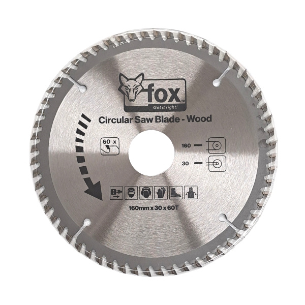 CIR SAW BLADE WOOD 160X30X60T FOX CIR SAW BLADE WOOD 160X30X60T FOX